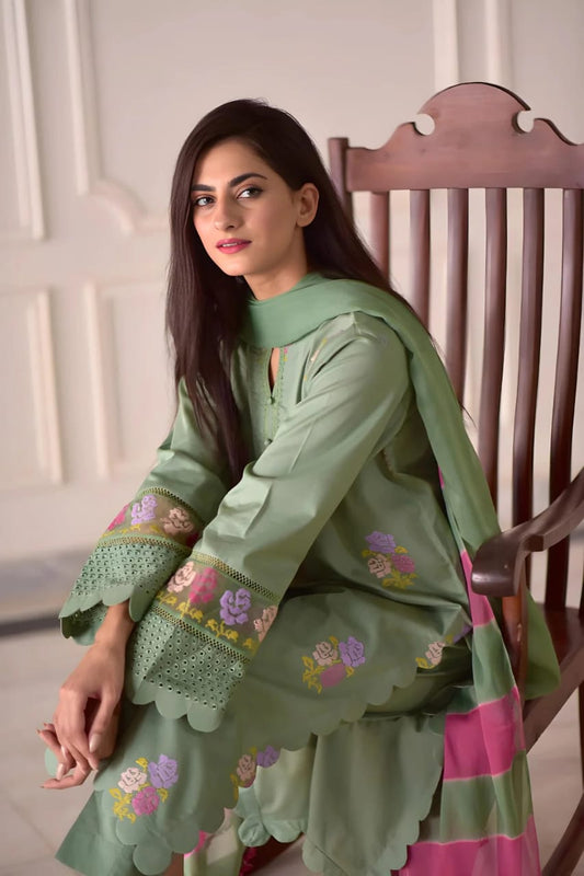 Step into elegance this season with Blossom Emb 3pc